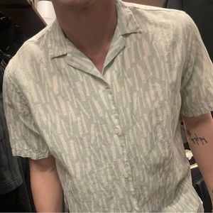 ZARA linen short sleeve button up